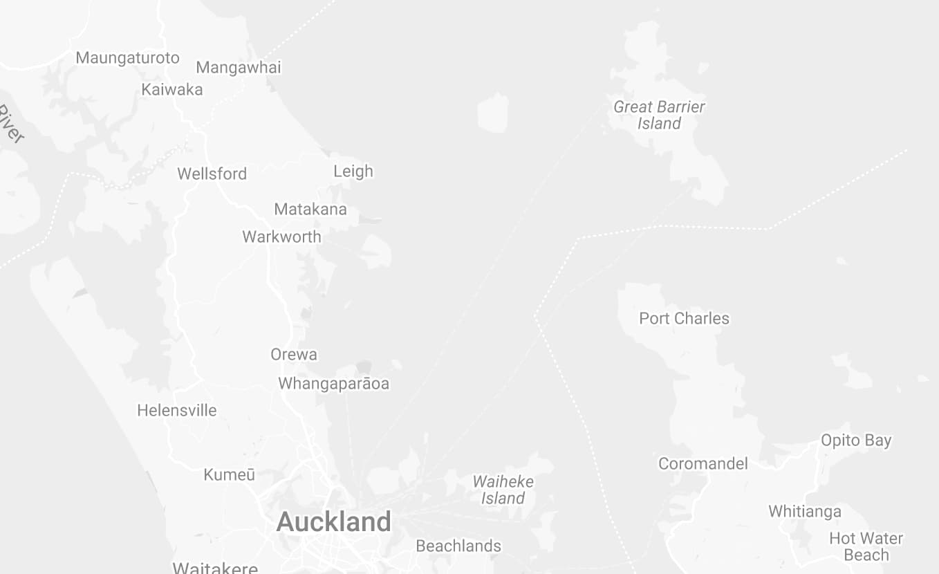Map showing Great Barrier Island relative to Auckland and the Hauraki Gulf